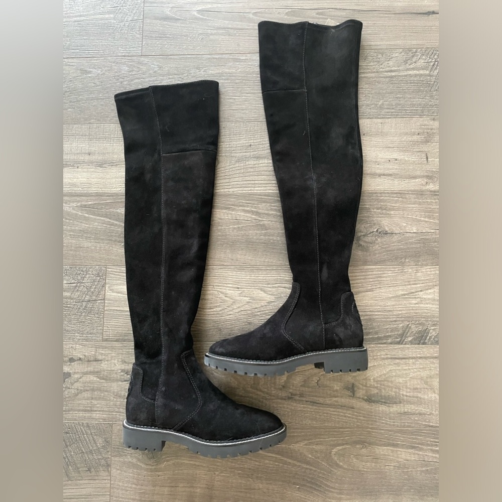 BRAND NEW TORY BURCH Over The Knee Womens 6.5 Miller Black Suede Boots